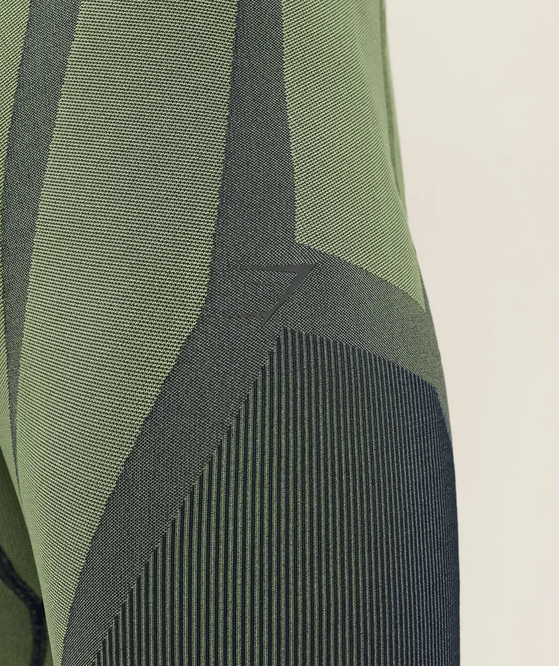 Gymshark Seamless Running Half Tight - Stealth Blue/Sorbet Yellow