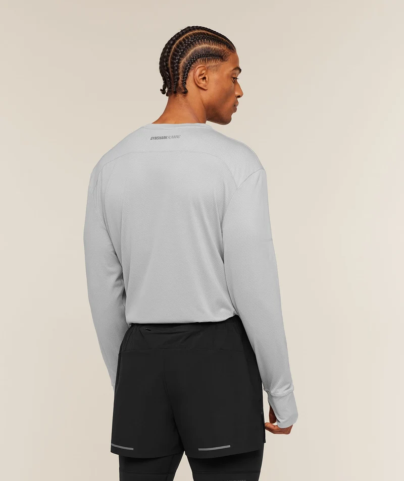 Gymshark Running Long Sleeve T-Shirt - Stratus Grey