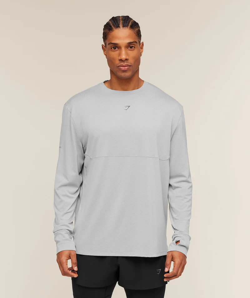 Gymshark Running Long Sleeve T-Shirt - Stratus Grey