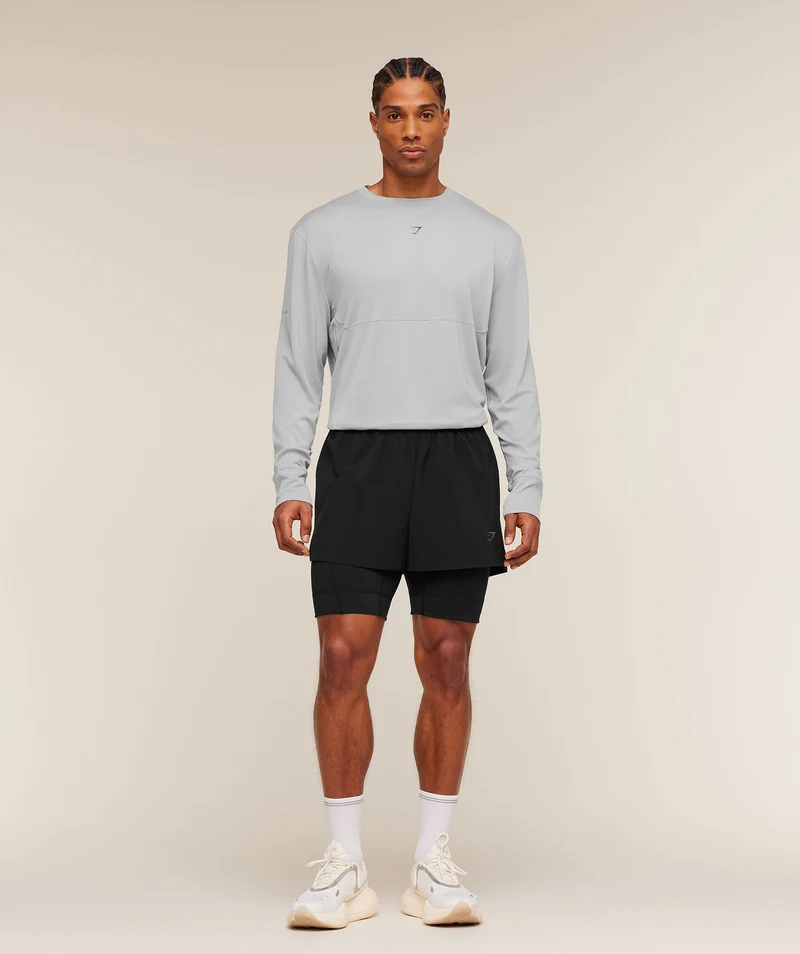 Gymshark Running Long Sleeve T-Shirt - Stratus Grey