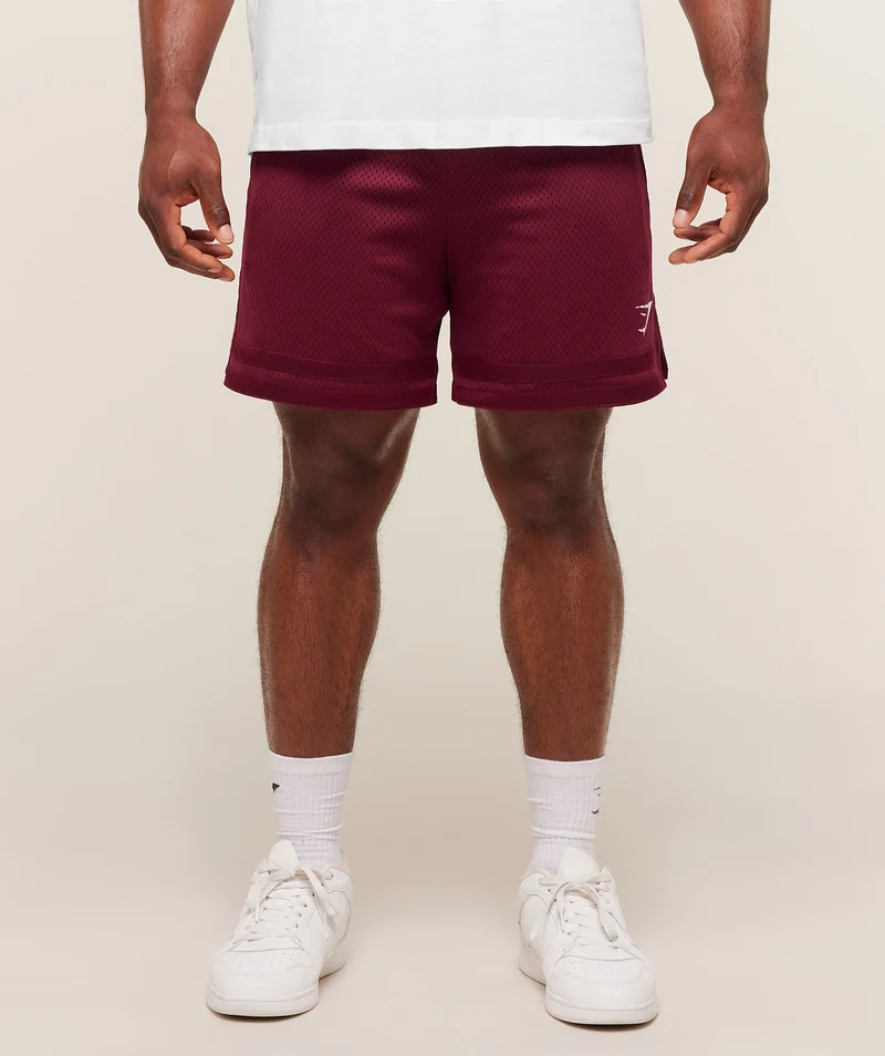 Gymshark Campus Mesh Shorts - Rich Maroon