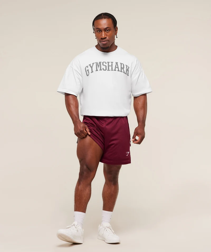 Gymshark Campus Mesh Shorts - Rich Maroon