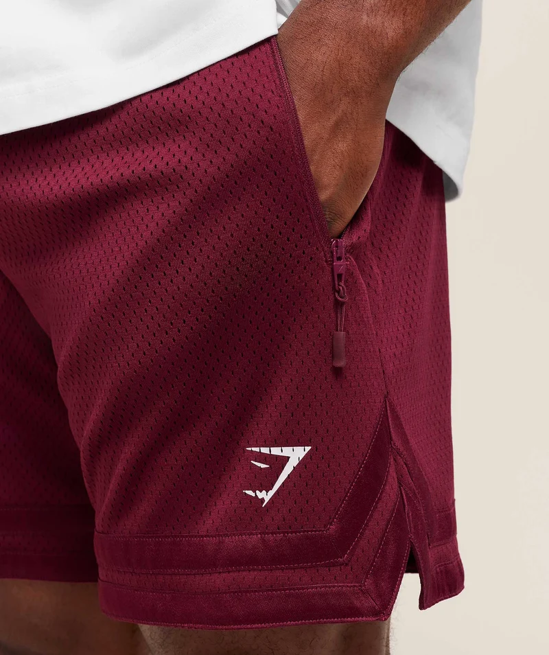 Gymshark Campus Mesh Shorts - Rich Maroon