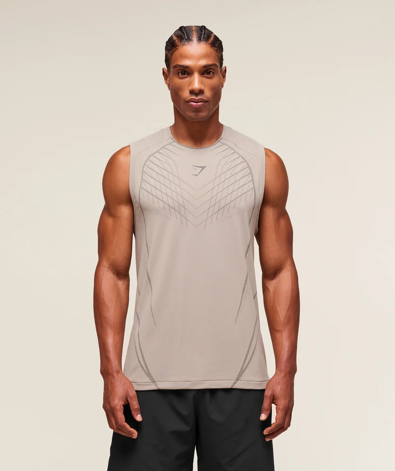 Gymshark Apex Seamless Tank - Mushroom Grey/Pitch Grey