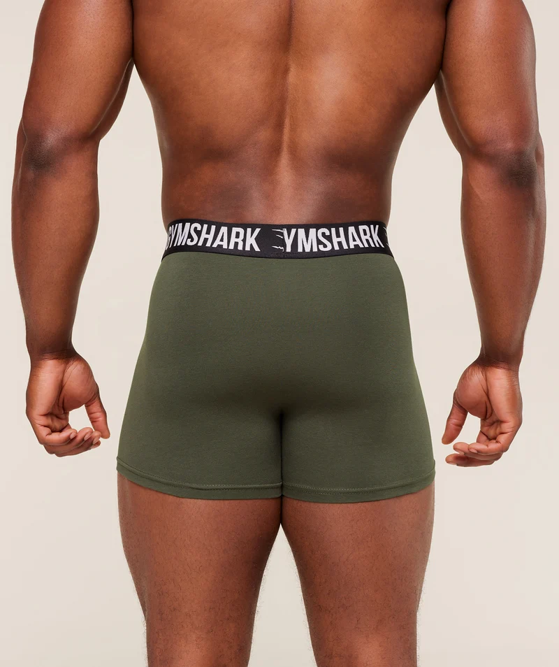 Gymshark Boxer Brief 3PK - Black/Strength Green/Chalk Green