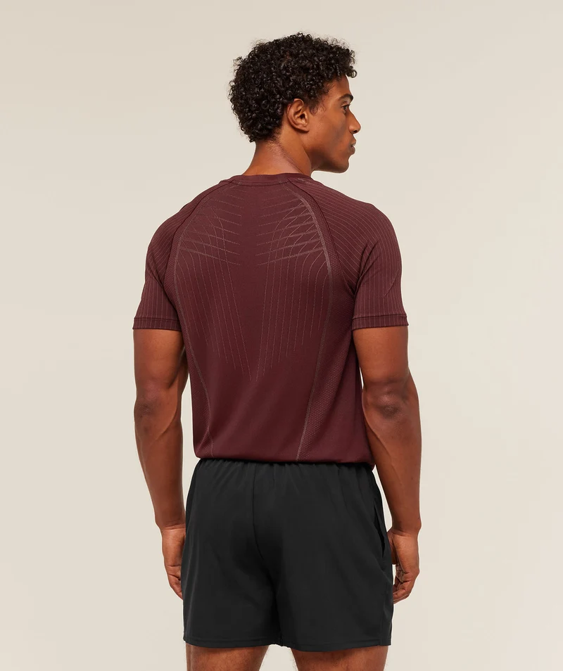 Gymshark Apex Seamless T-Shirt - Rich Maroon/Chestnut Pink