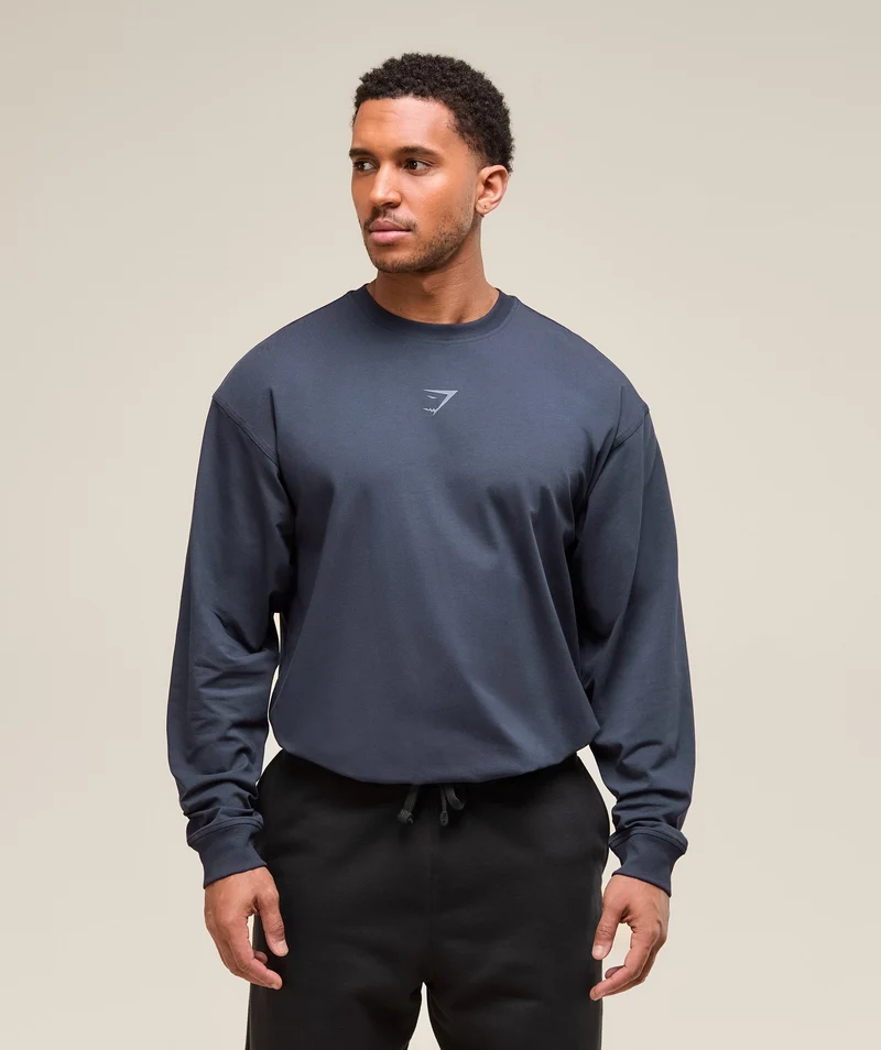Gymshark Power Long Sleeve T-Shirt - Heavy Blue