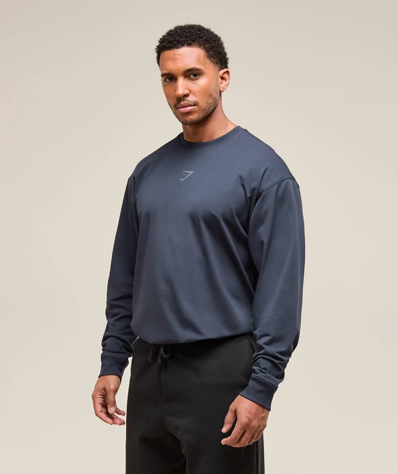 Gymshark Power Long Sleeve T-Shirt - Heavy Blue