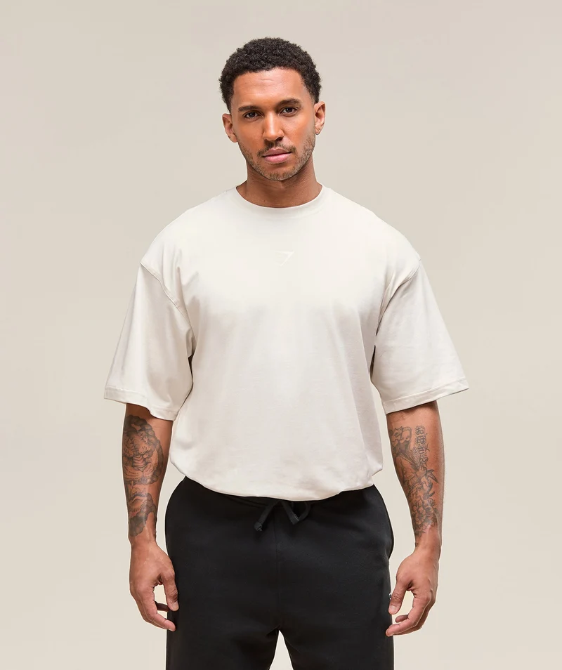 Gymshark Power T-Shirt - Oat White
