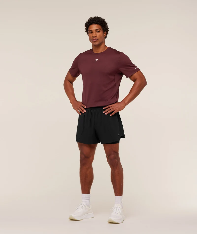 Gymshark Running T-Shirt - Rich Maroon