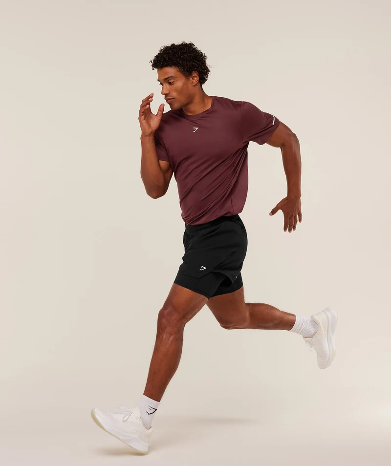 Gymshark Running T-Shirt - Rich Maroon