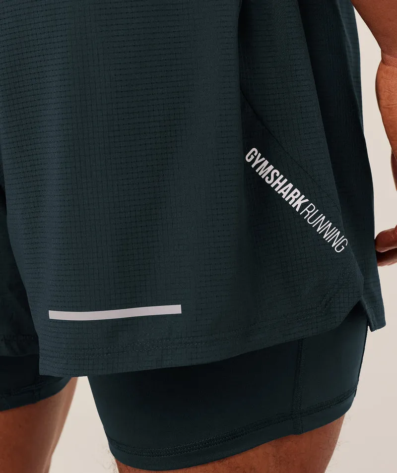 Gymshark Running 4" 2-in-1 Shorts - Deep Petrol Blue