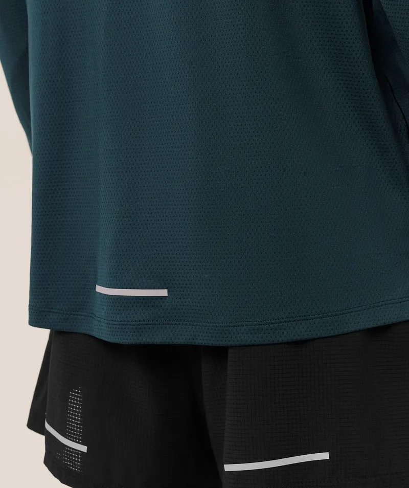 Gymshark Running Long Sleeve T-Shirt - Deep Petrol Blue