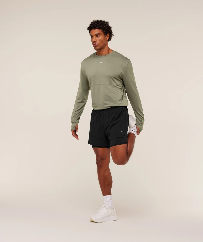 Gymshark Running Long Sleeve T-Shirt - Base Green