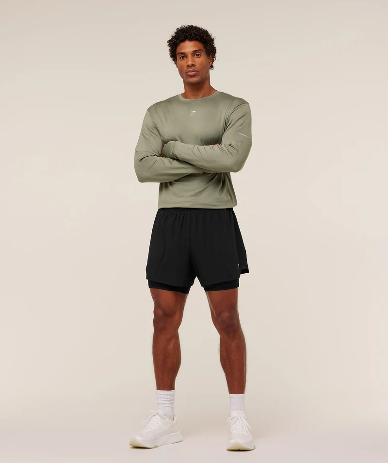 Gymshark Running Long Sleeve T-Shirt - Base Green