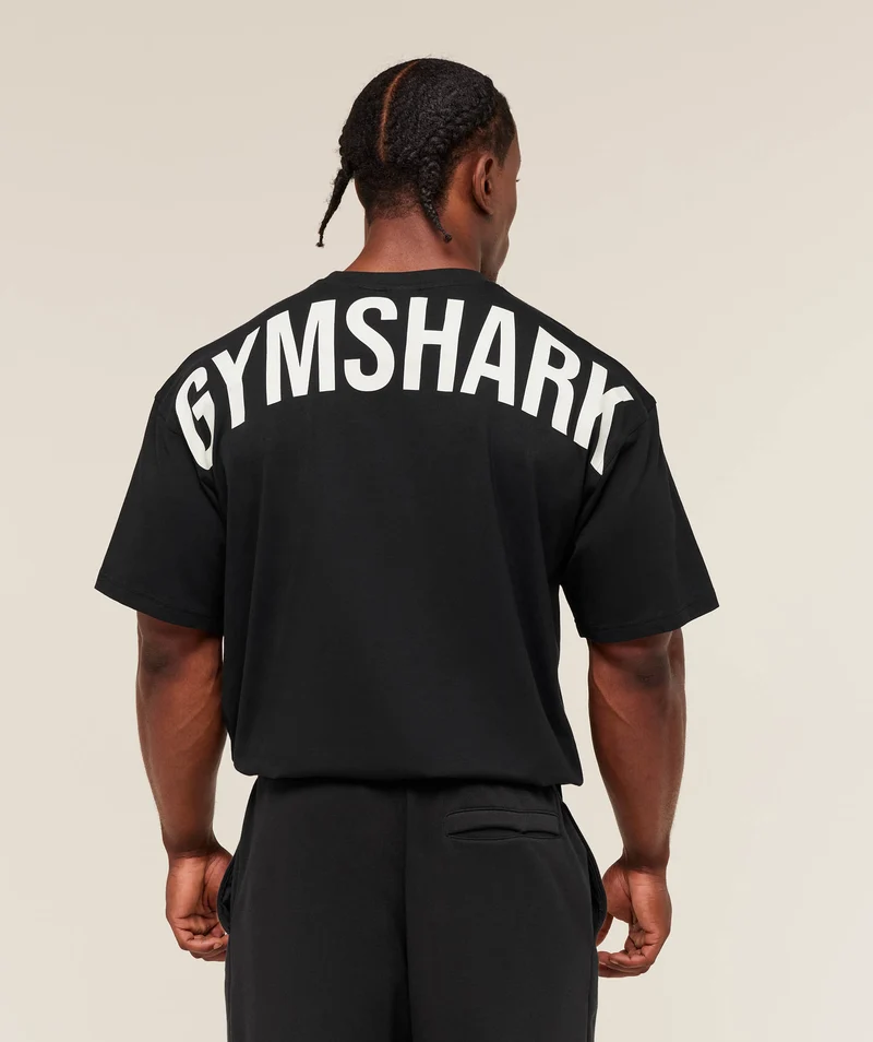 Gymshark Power T-Shirt - Black/Oat White
