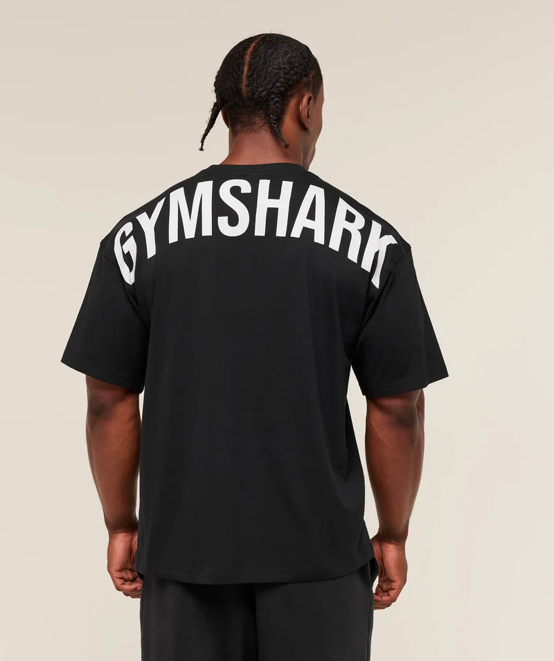 Gymshark Power T-Shirt - Black/Oat White