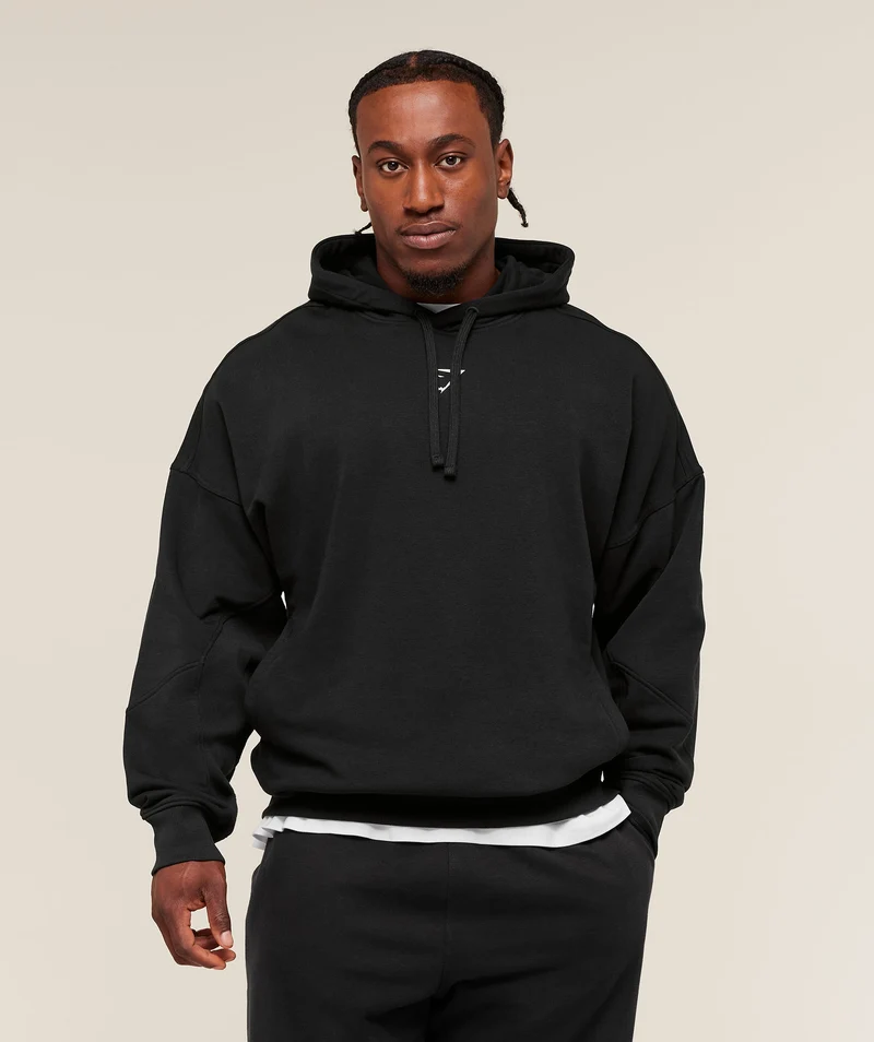 Gymshark Power Oversized Hoodie - Black/Oat White