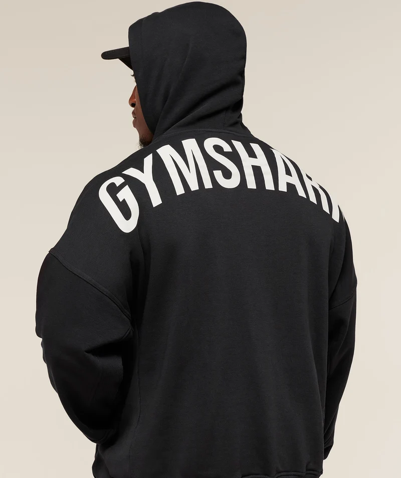 Gymshark Power Oversized Hoodie - Black/Oat White