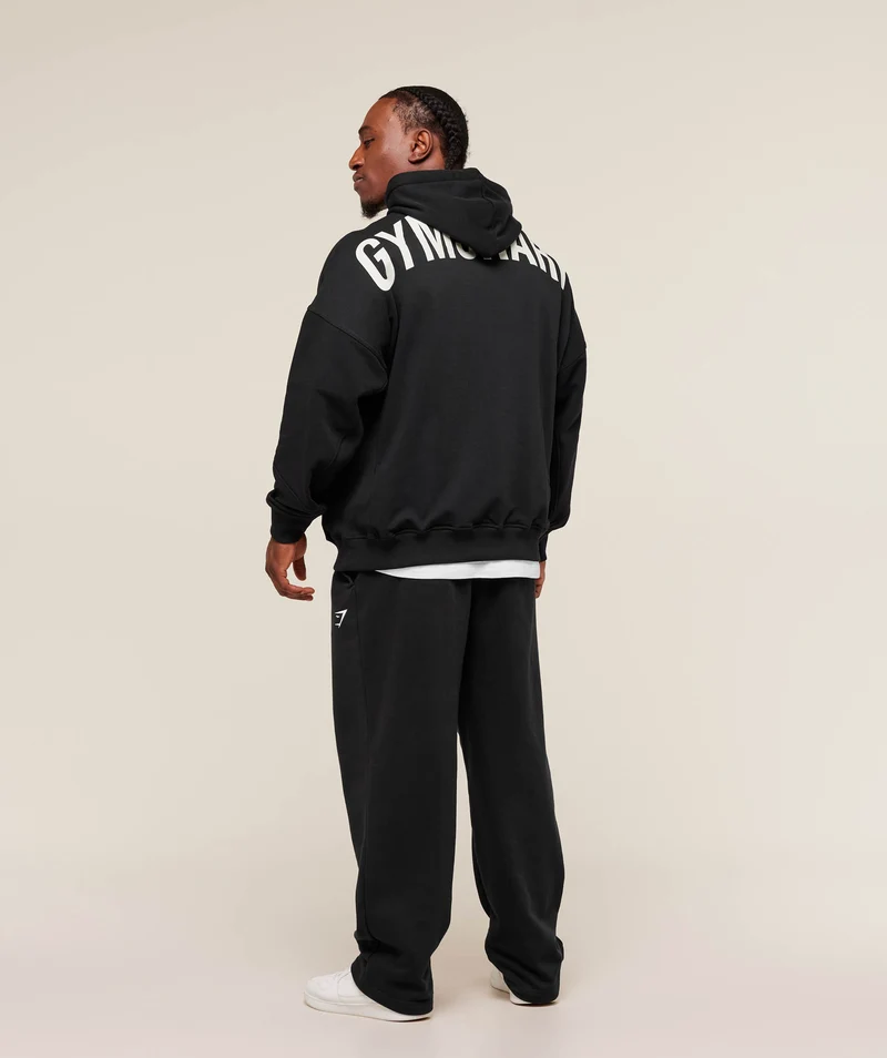 Gymshark Power Oversized Hoodie - Black/Oat White