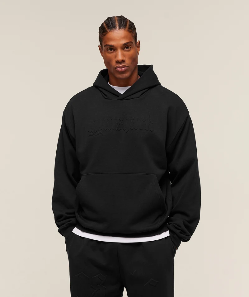 Gymshark Embossed Boxy Hoodie - Black