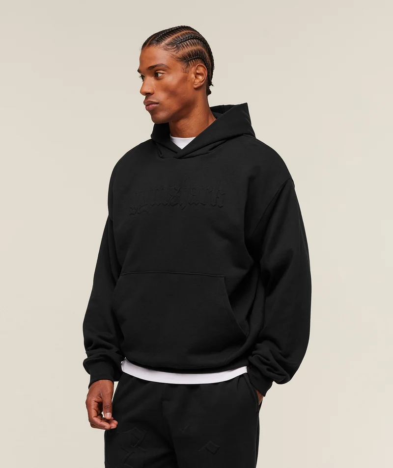 Gymshark Embossed Boxy Hoodie - Black