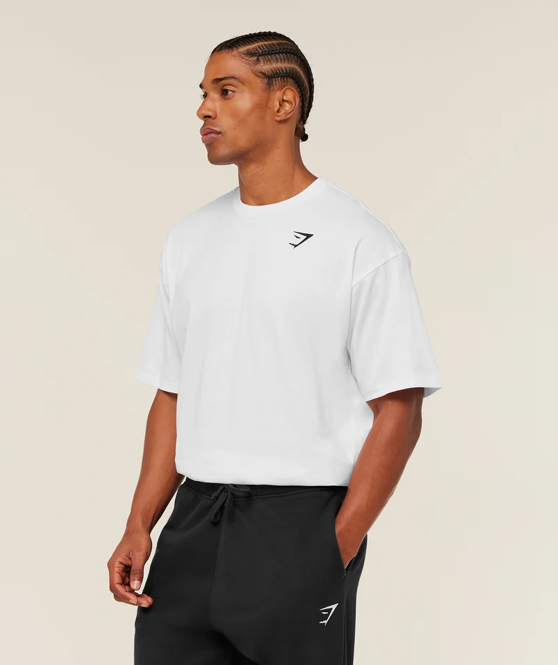 Gymshark Crest Oversized T-Shirt - White