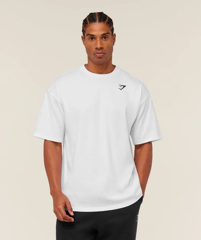 Gymshark Crest Oversized T-Shirt - White