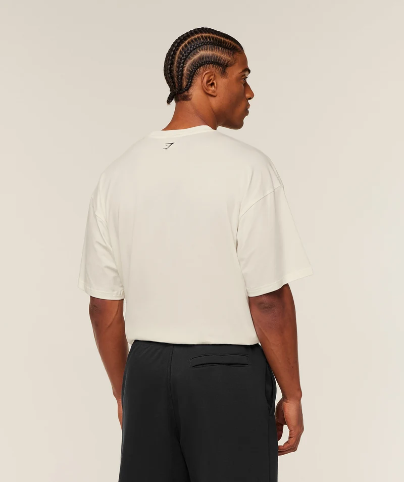 Gymshark Heavy Duty Bro Graphic T-Shirt - Soft White