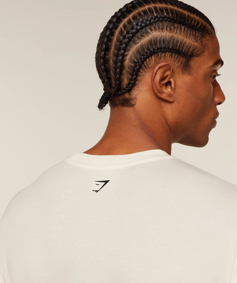 Gymshark Heavy Duty Bro Graphic T-Shirt - Soft White