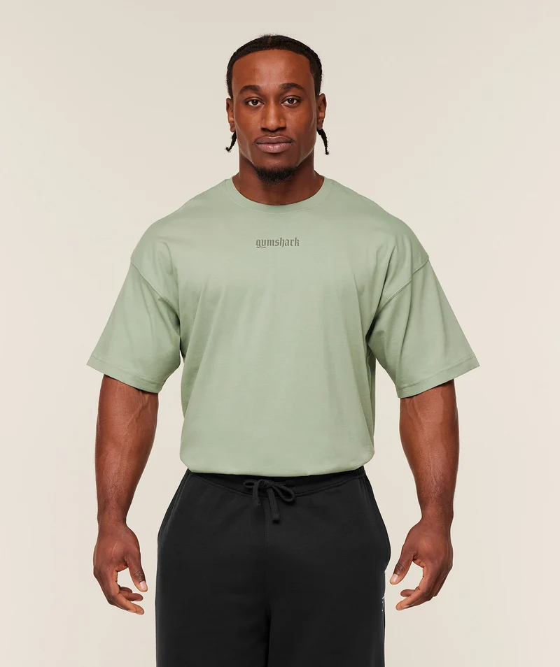 Gymshark Olde English T-Shirt - Haze Green
