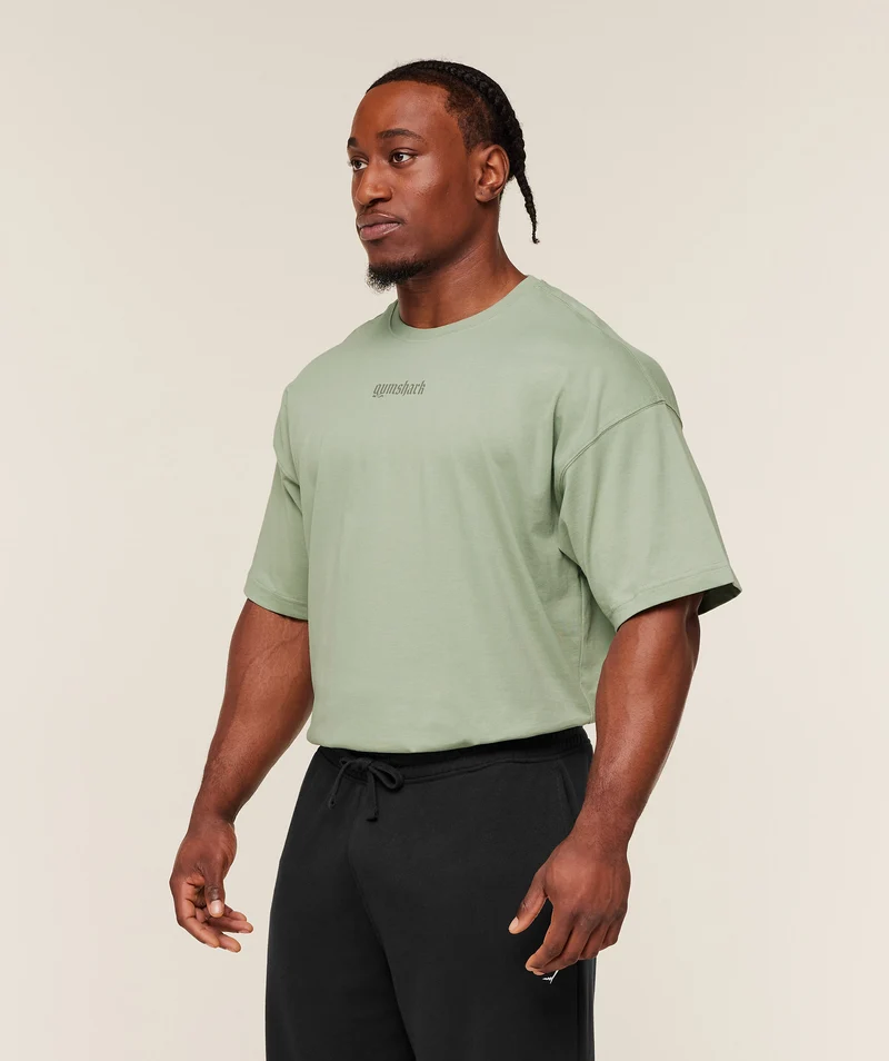 Gymshark Olde English T-Shirt - Haze Green