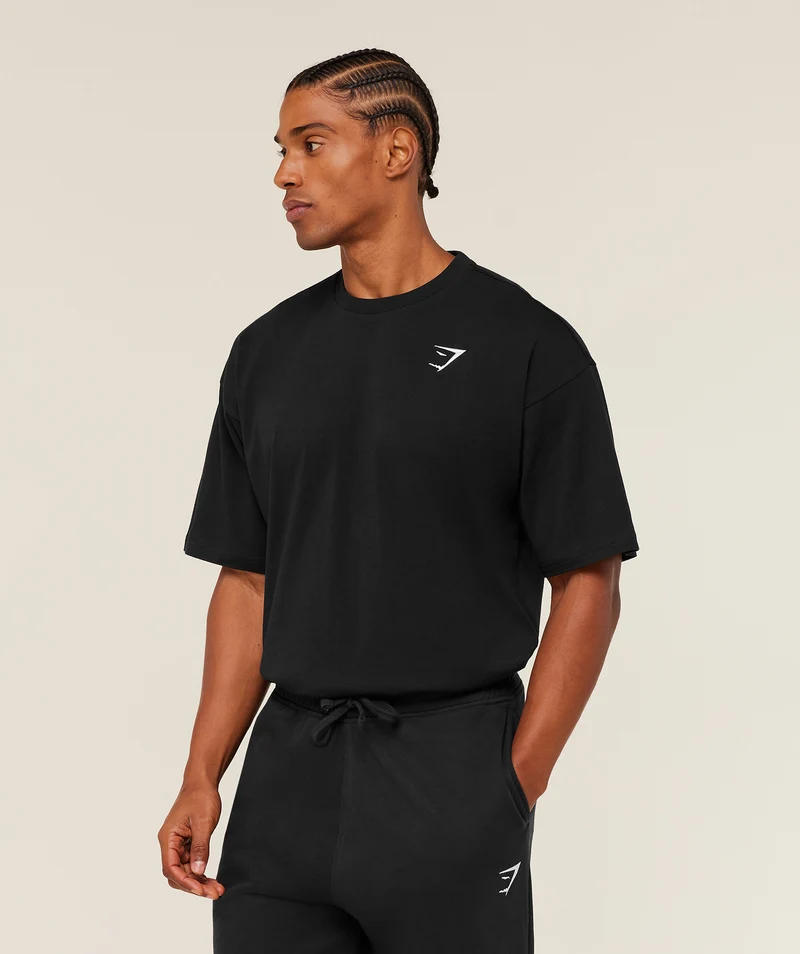 Gymshark Crest Oversized T-Shirt - Black