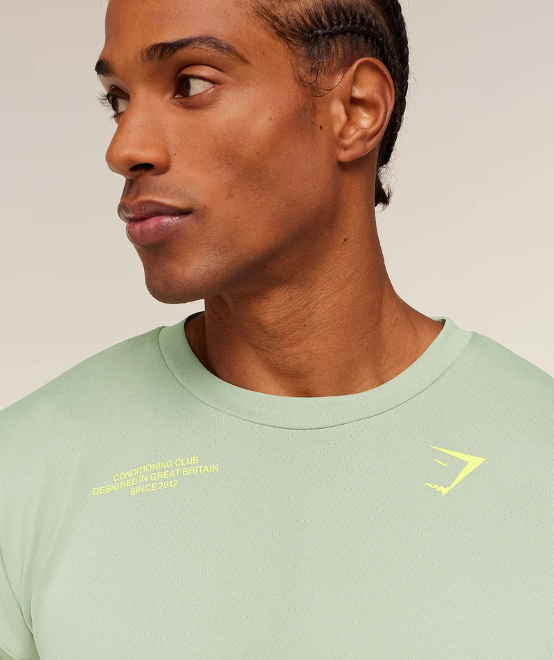 Gymshark Conditioning Club Oversized T-Shirt - Haze Green/Sorbet Yellow