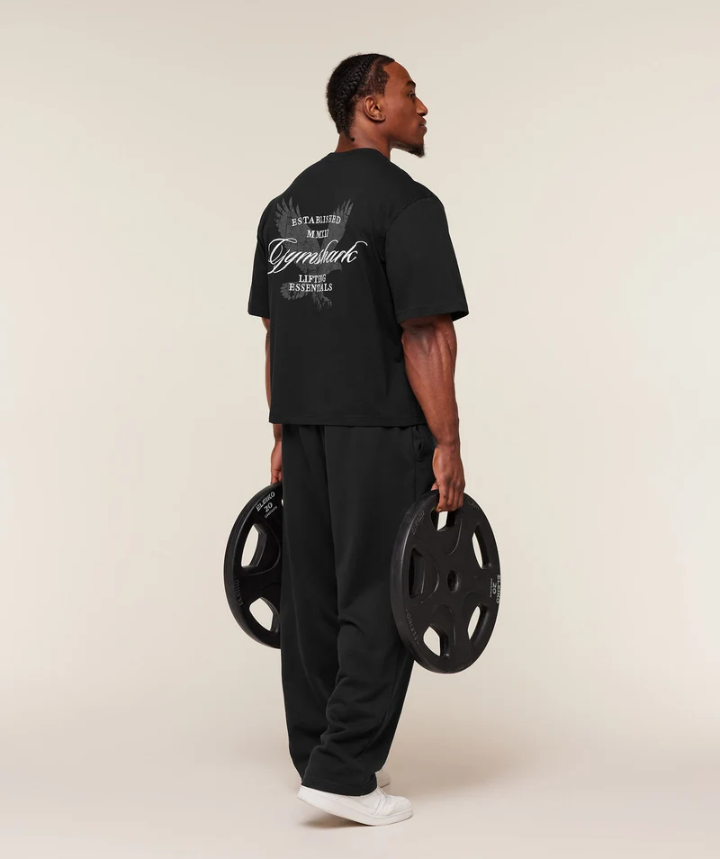 Gymshark Eagle Script Graphic T-Shirt - Black