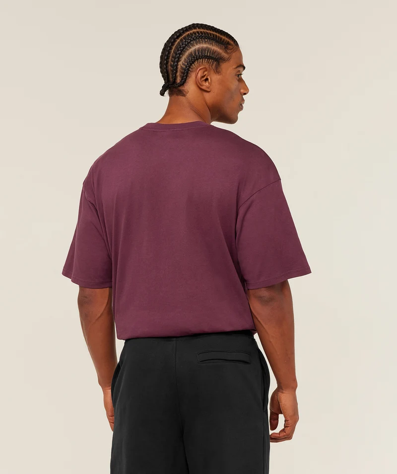 Gymshark Crest Oversized T-Shirt - Impact Burgundy