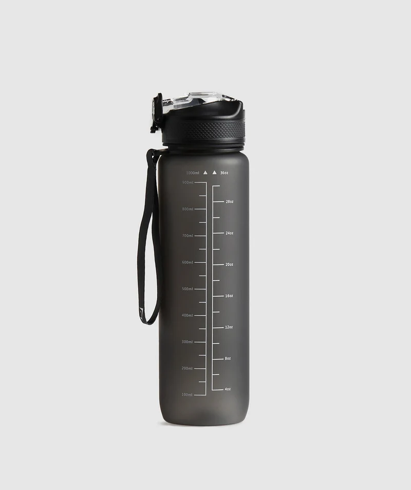 Gymshark Sports Bottle With Straw - Asphalt Grey
