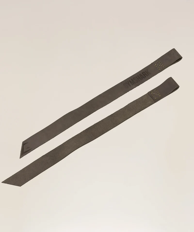 Gymshark Leather Lifting Straps - Camo Brown