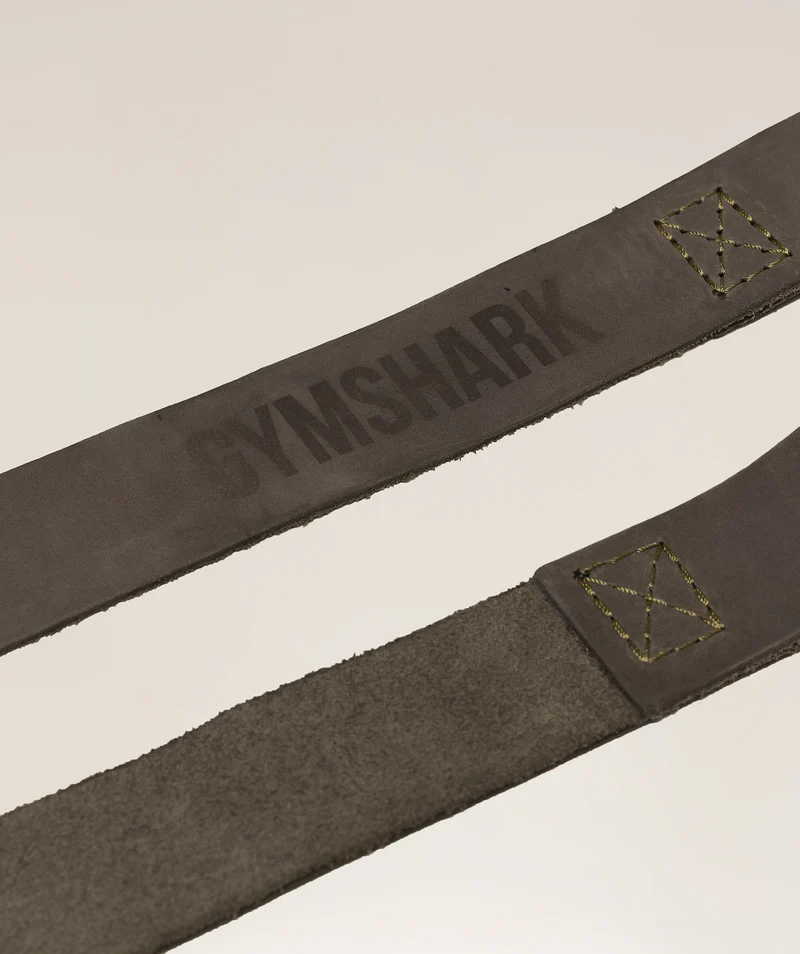 Gymshark Leather Lifting Straps - Camo Brown