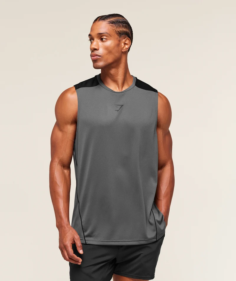 Gymshark Arrival Block Tank - Dark Grey