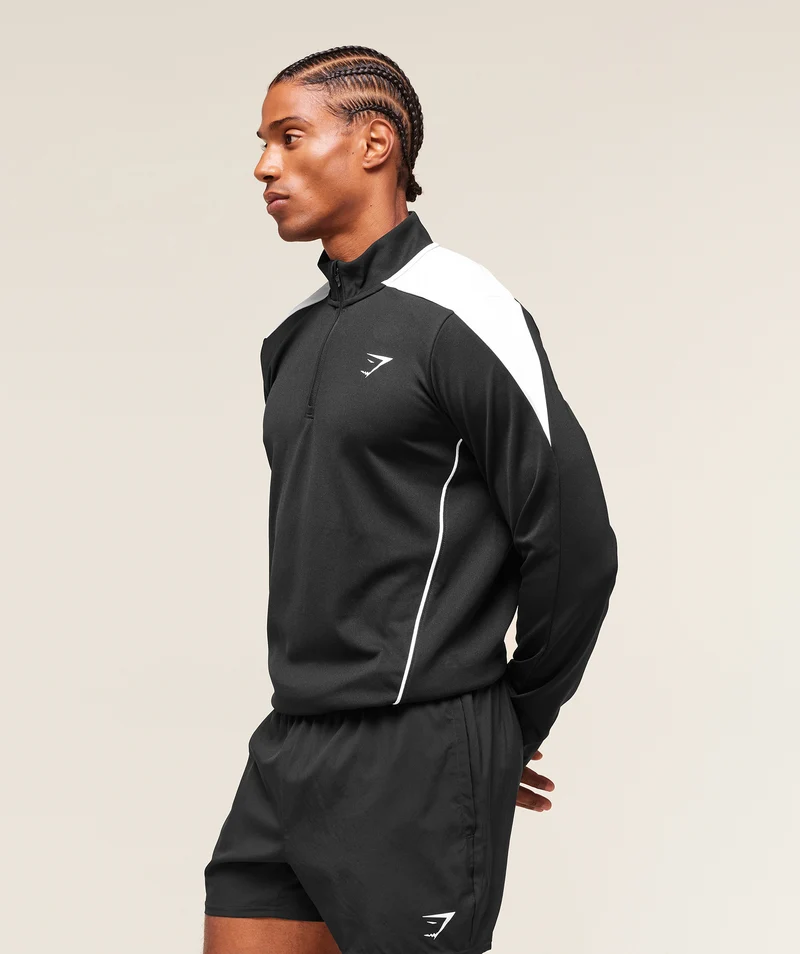 Gymshark Arrival Block 1/4 Zip - Black