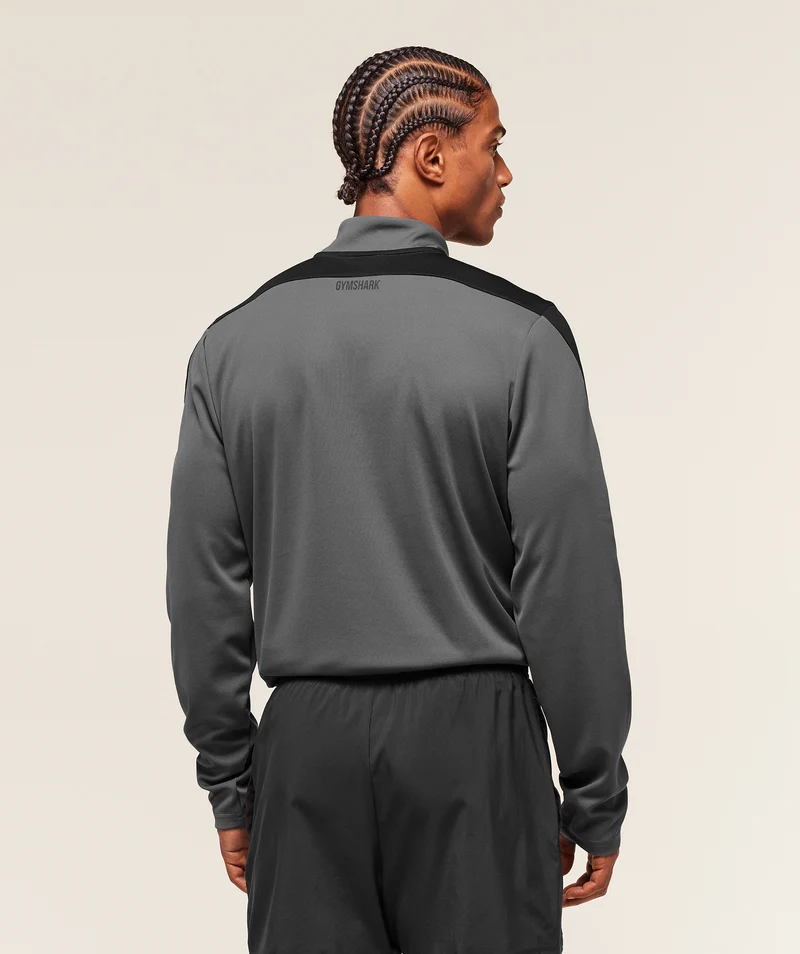 Gymshark Arrival Block 1/4 Zip - Dark Grey