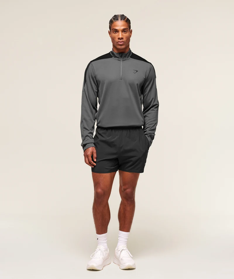 Gymshark Arrival Block 1/4 Zip - Dark Grey