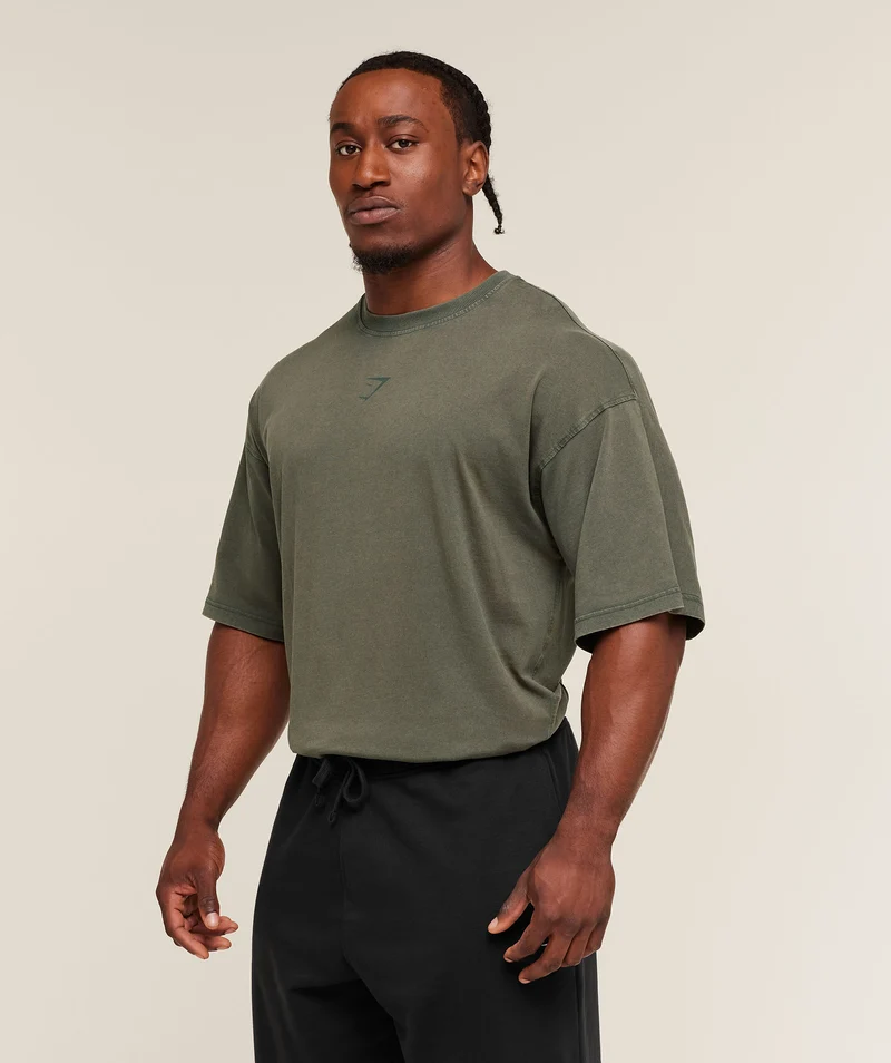 Gymshark Power Washed T-Shirt - Strength Green