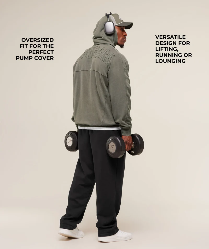 Gymshark Power Washed Hoodie - Strength Green