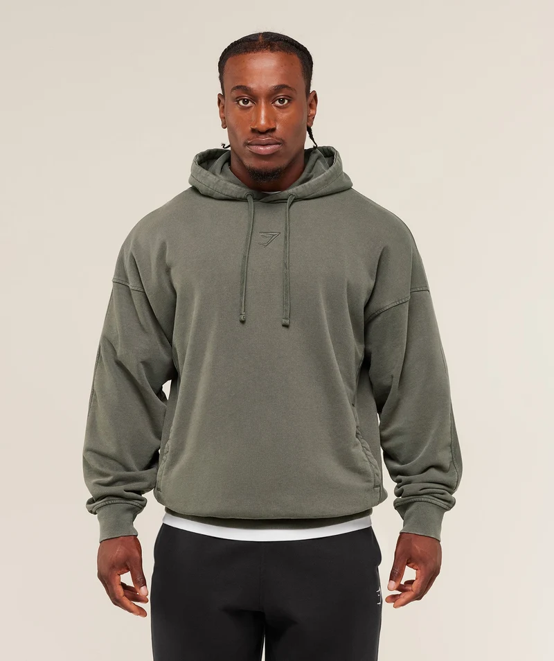 Gymshark Power Washed Hoodie - Strength Green