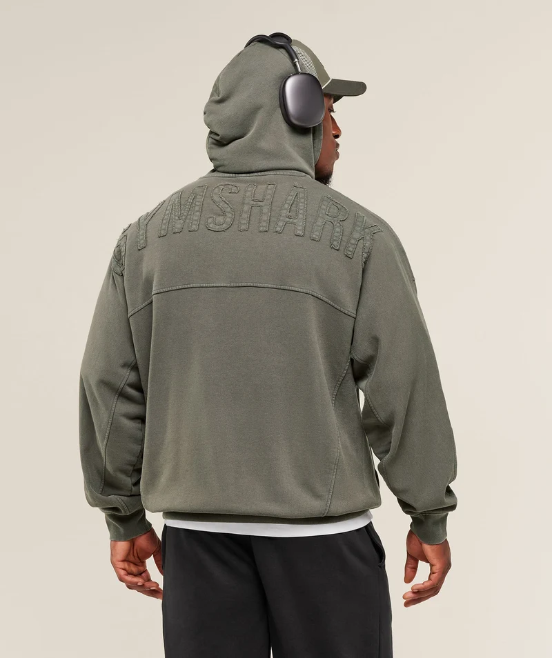 Gymshark Power Washed Hoodie - Strength Green