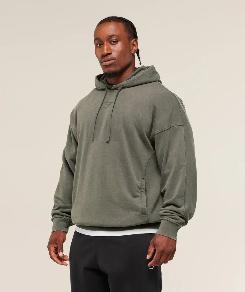 Gymshark Power Washed Hoodie - Strength Green