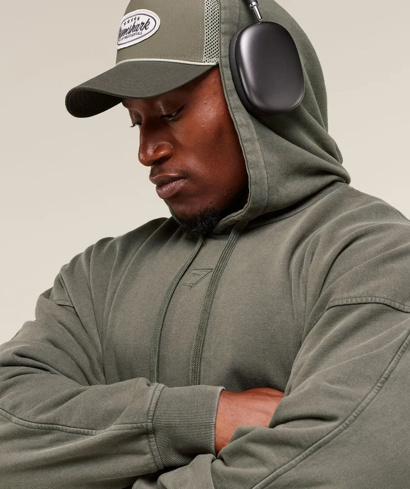 Gymshark Power Washed Hoodie - Strength Green