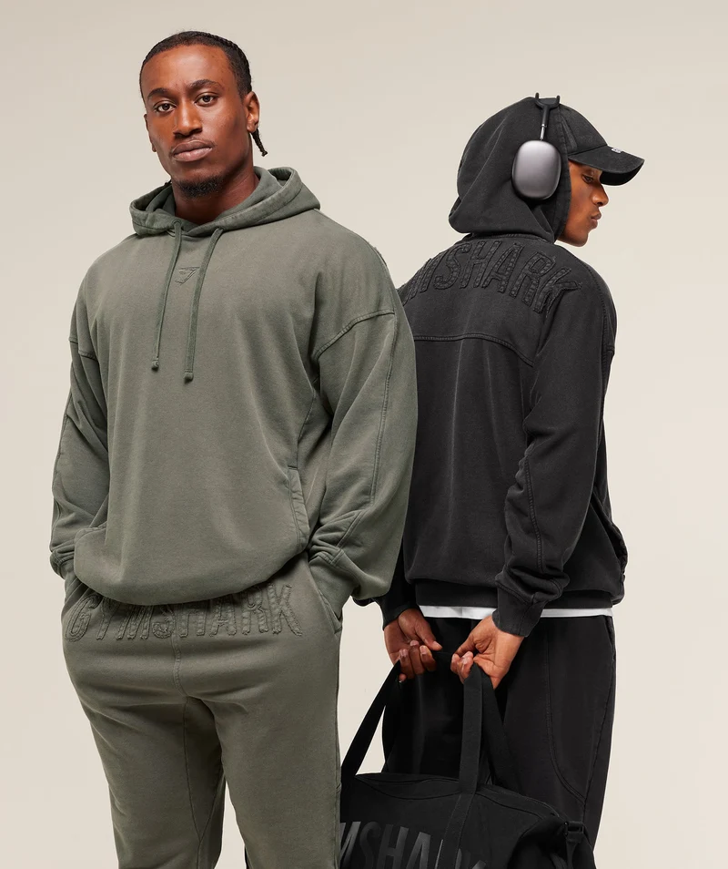 Gymshark Power Washed Hoodie - Strength Green